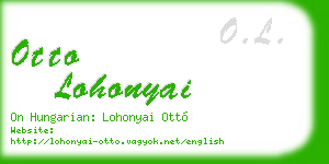 otto lohonyai business card
